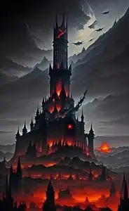 fantasy dark clouds tower castle phone wallpaper