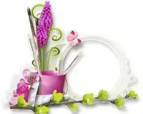 Flowers And Paint Brushes Photo Frame