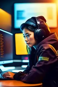 girl hacker cyber phone wallpaper