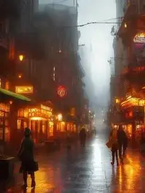 steampunk city urban rain building phone wallpaper