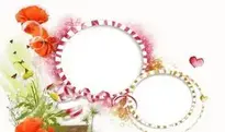 Two Photos Round Photo Frame