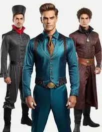 Halloween Trio Costumes Men face swap