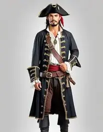 Men Authentic Pirate face swap
