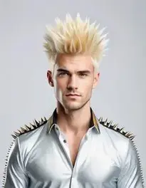 Mens Blonde Spiky Wig face swap
