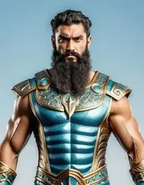 Men Poseidon face swap