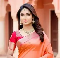 Indian Woman Bride Saree, Jewelry, face swap