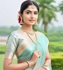 Indian Woman Bride Saree, Jewelry, face swap