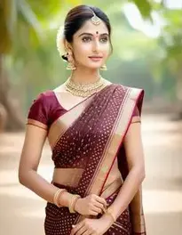 Indian Woman Bride Saree, Jewelry, face swap
