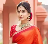 Indian Woman Bride Saree, Jewelry, face swap