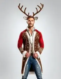 Mens Reindeer face swap