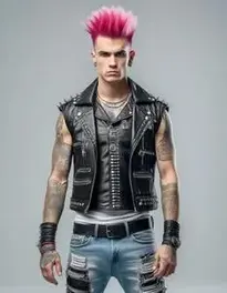 Punk Rock Costume Men face swap