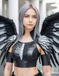 Black Angel Wings Cosplay Face Swap