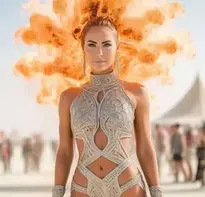 Burning Man Outfits Female face swap