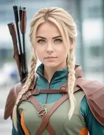 Female Hunter Cosplay face swap