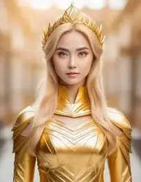 Golden Goddess Cosplay face swap
