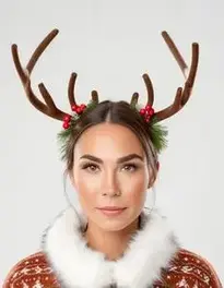 Ladies Reindeer face swap