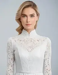 One Long Sleeve Formal Dress face swap