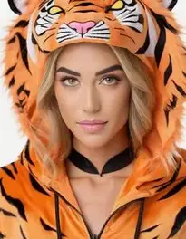 Tiger Halloween Costume Woman face swap