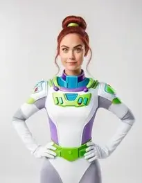 Woman Buzz Light Year face swap