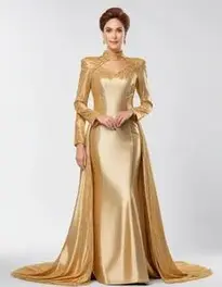 Woman Gold Gown face swap
