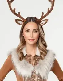 Ladies Reindeer Fancy Dress face swap