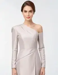 One Shoulder Long Sleeve Dress Formal face swap