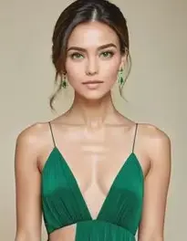 Womens Emerald Green Maxi Dress face swap