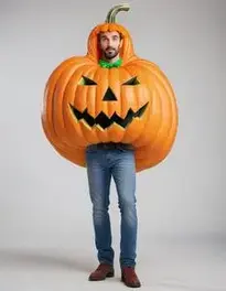 Adult Man Pumpkin face swap