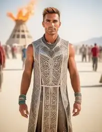 Burning Man Dress face swap