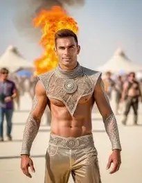 Burning Man Fancy Dress face swap