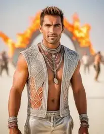 Burning Man Festival Outfit face swap