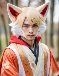 Kitsune Cosplay Male face swap
