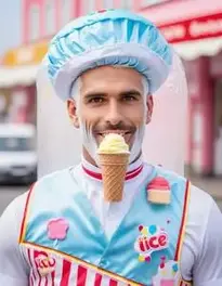 Ice Cream Man Outfit face swap