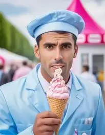 Ice Cream Man Fancy Dress face swap