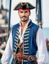Pirate Captain Costume Mens face swap