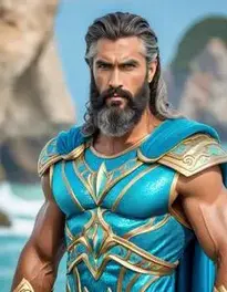 Poseidon Costume Men face swap