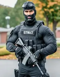 Swat Team Halloween Costume Men face swap