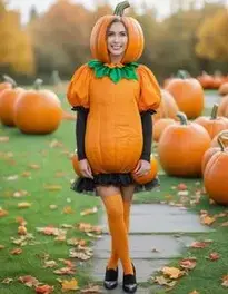 Adult Female Pumpkin face swap