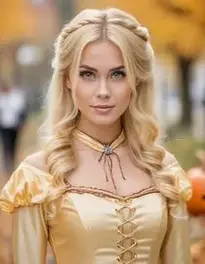 Blonde Characters Dress For Halloween face swap