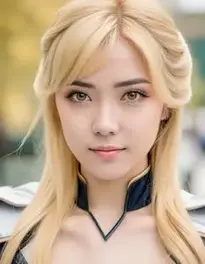 Blonde Cosplay face swap