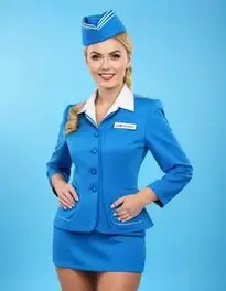 Blue Air Hostess Fancy Dress face swap