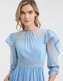 Blue Formal Maxi Dress face swap