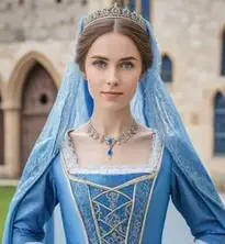 Blue Medieval Dress face swap