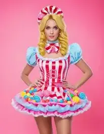 Candyland Costume For Woman face swap