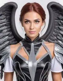 Dark Angel Halloween Costume For Woman face swap