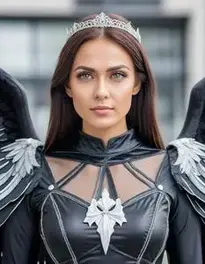Dark Angel Halloween Costume Woman face swap