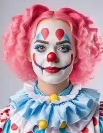 Easy Clown Costume Woman face swap