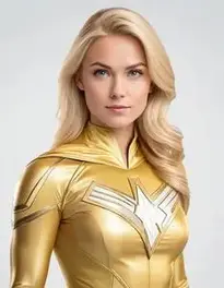 Blonde Female Superhero face swap
