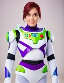Buzz Light Year Costume For Woman face swap