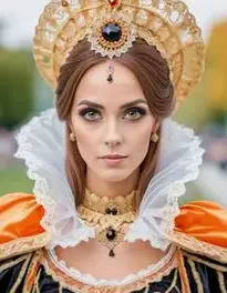 Elaborate Halloween Costume For Woman face swap